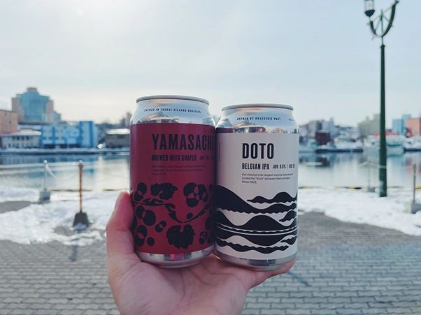 Brasserie Knot YAMASACHI cans and DOTO cans exclusive to the eastern Hokkaido region